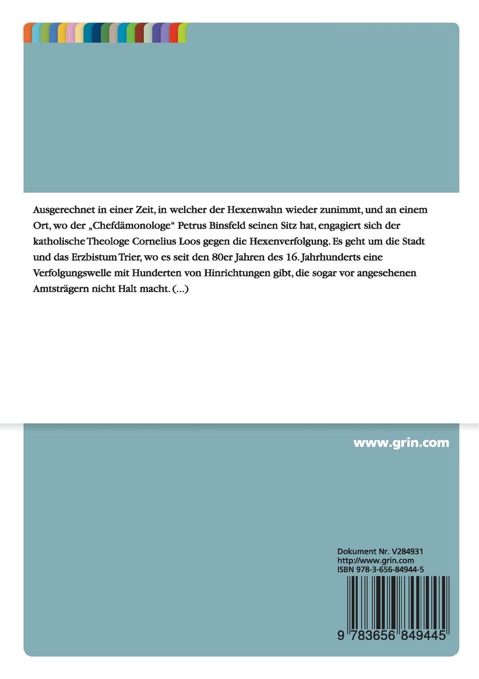 Rückseitencover Cornelius Loos und die Hexenverfolgung