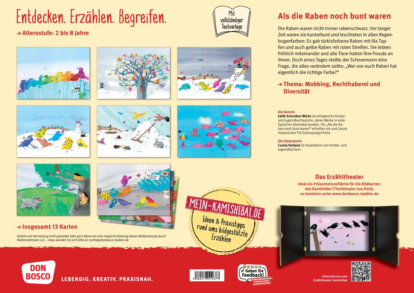 Beispielinhalt (Bild) Als die Raben noch bunt waren. Kamishibai Bildkartenset