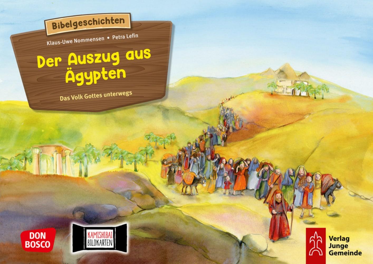 Vorderes Coverbild Der Auszug aus Ägypten. Exodus Teil 1. Kamishibai Bildkartenset.