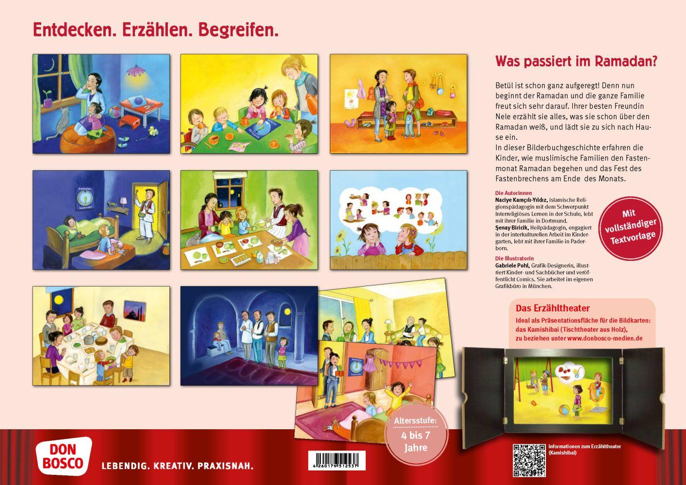 Beispielinhalt (Bild) Betül und Nele erleben den Ramadan. Kamishibai Bildkartenset.