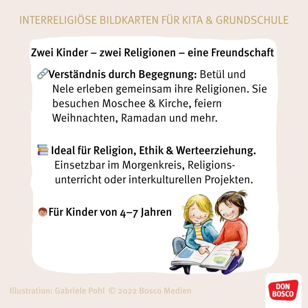 Beispielinhalt (Bild) Betül und Nele erleben den Ramadan. Kamishibai Bildkartenset.