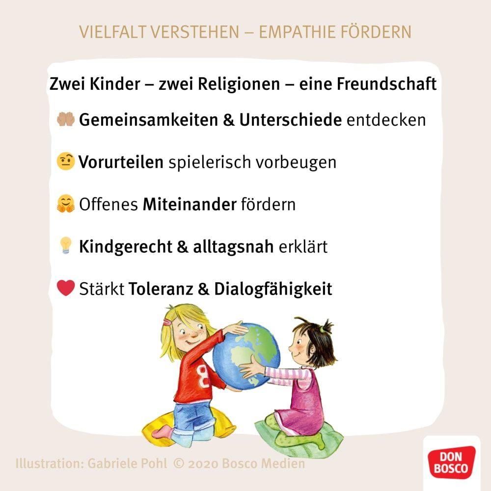 Beispielinhalt (Bild) Betül und Nele erleben den Ramadan. Kamishibai Bildkartenset.