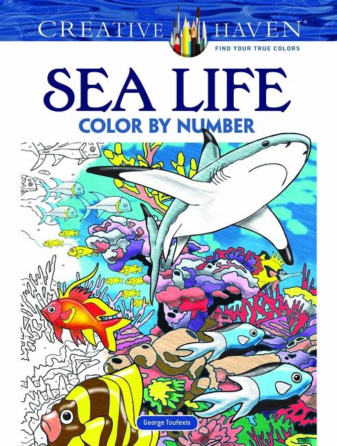 Vorderes Coverbild Creative Haven Sea Life Color by Number Coloring Book