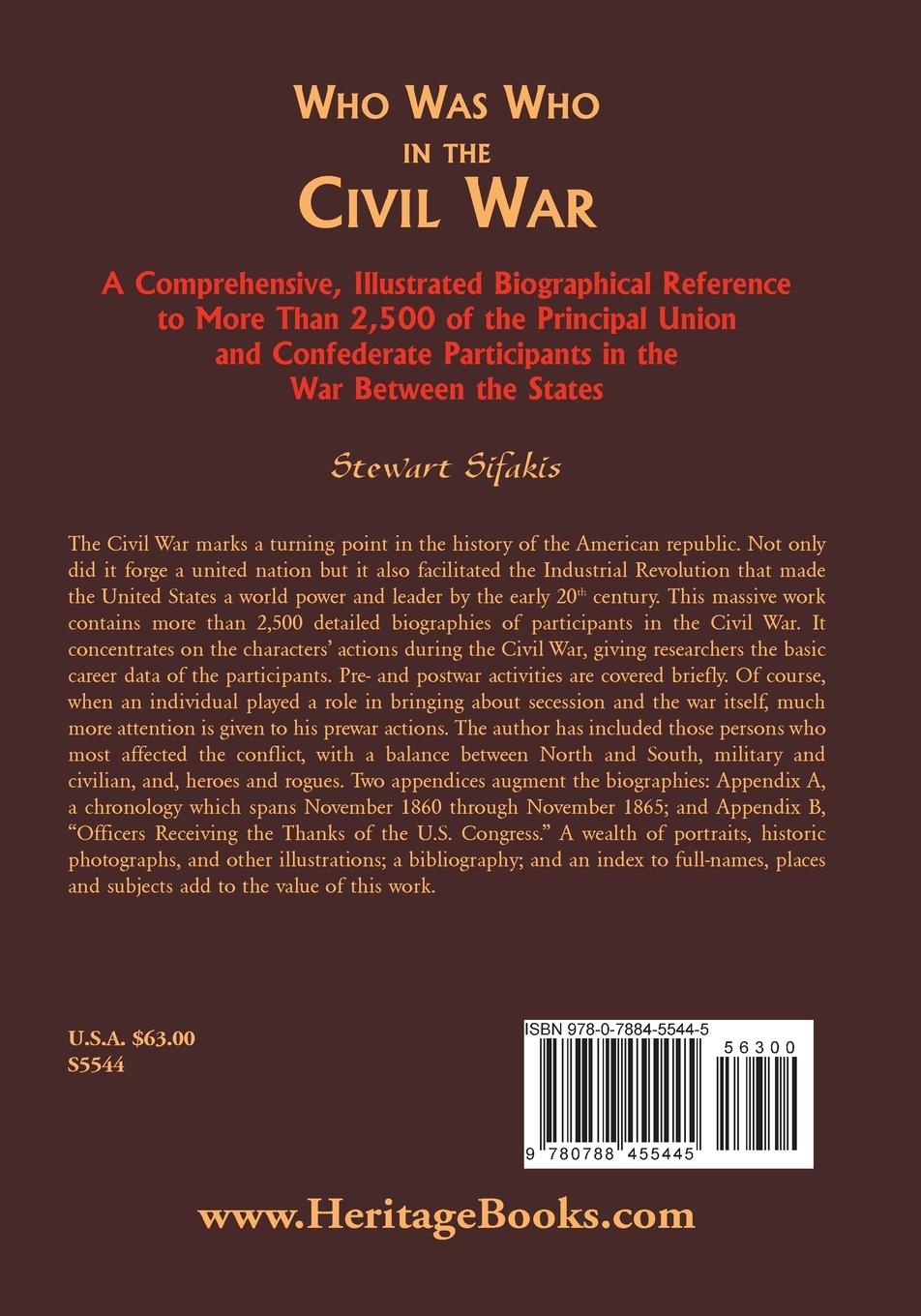 Rückseitencover Who Was Who in the Civil War