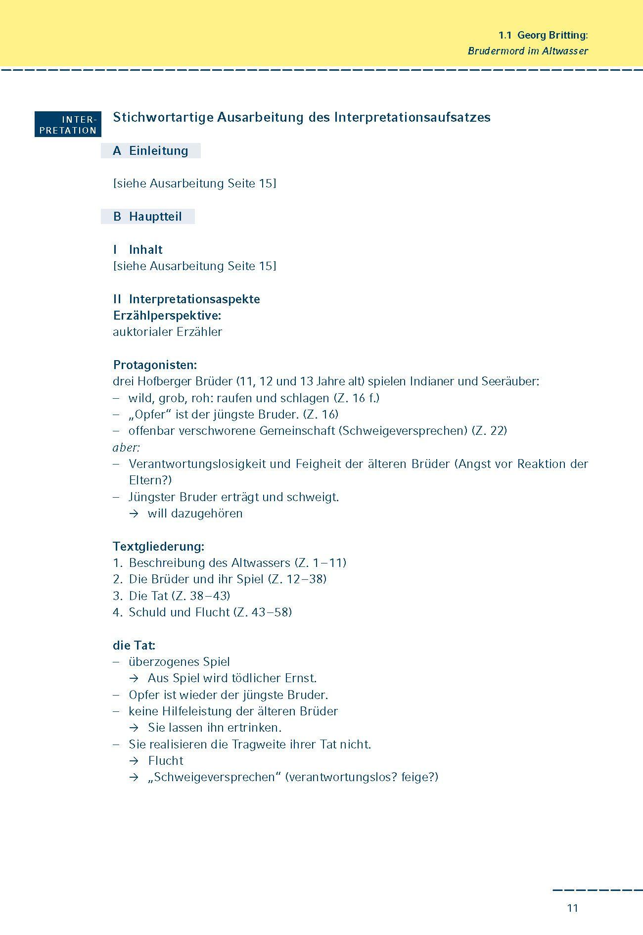 Beispielinhalt (Bild) Beliebte Kurzgeschichten interpretiert.
