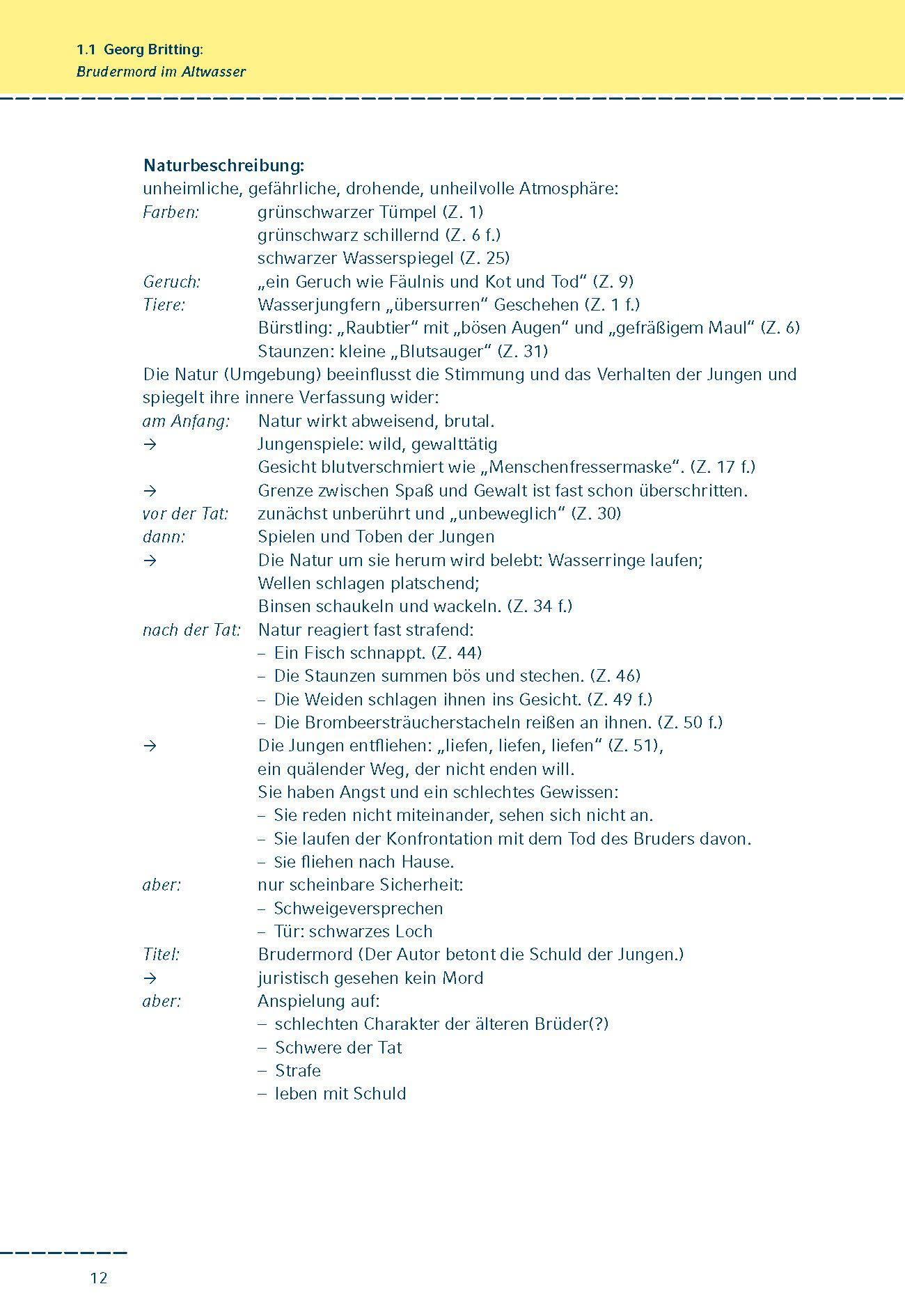Beispielinhalt (Bild) Beliebte Kurzgeschichten interpretiert.