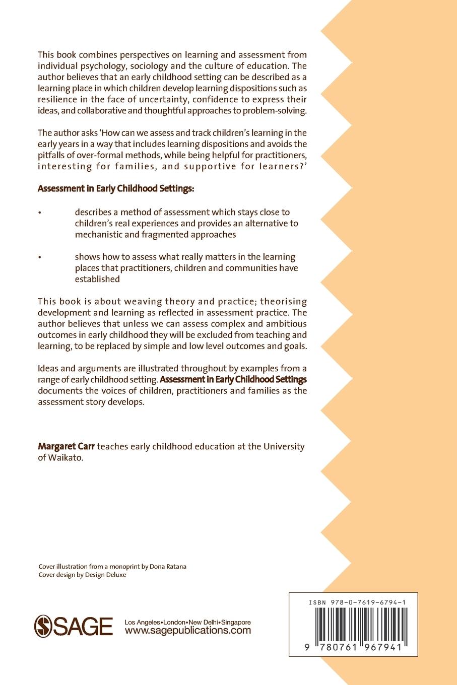 Rückseitencover Assessment in Early Childhood Settings