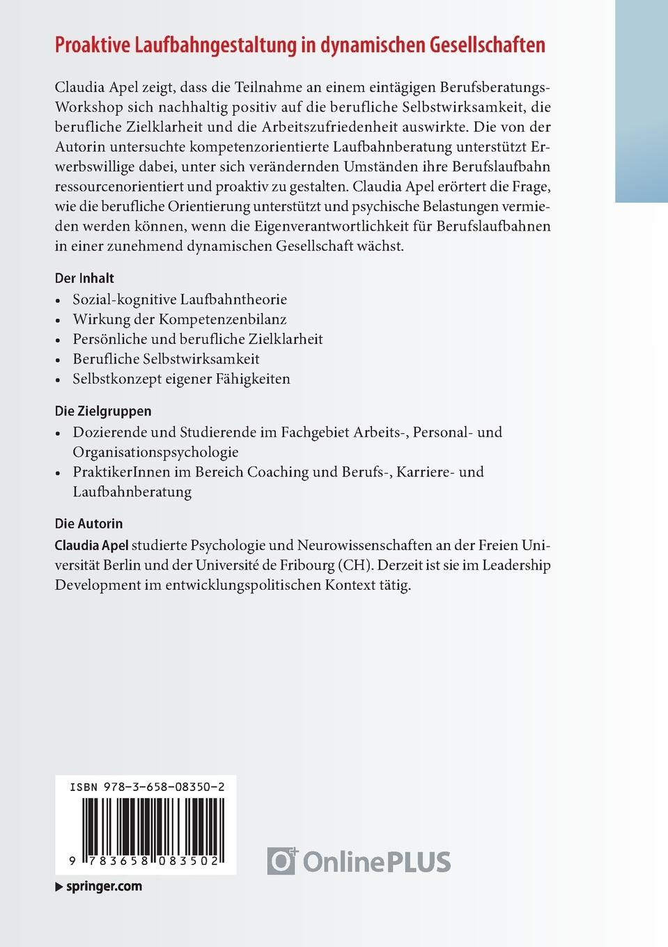 Rückseitencover Proaktive Laufbahngestaltung in dynamischen Gesellschaften