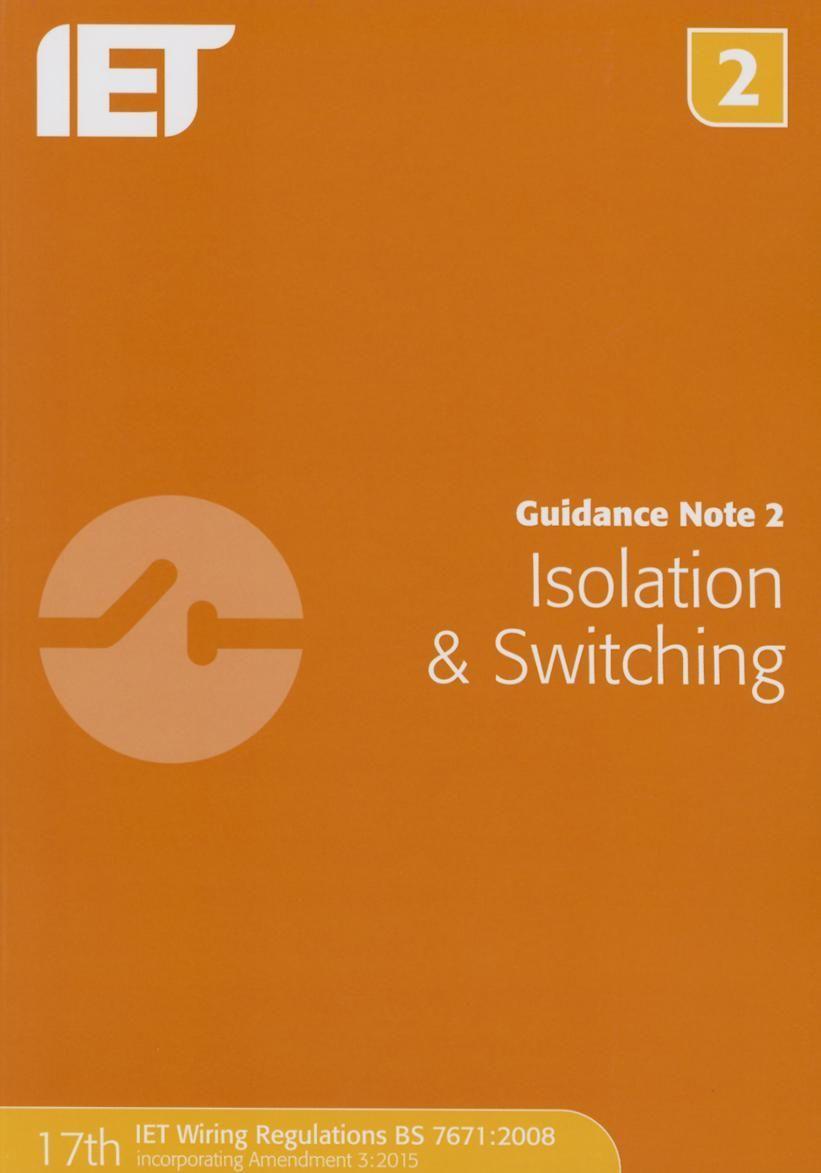 Vorderes Coverbild Guidance Note 2: Isolation & Switching