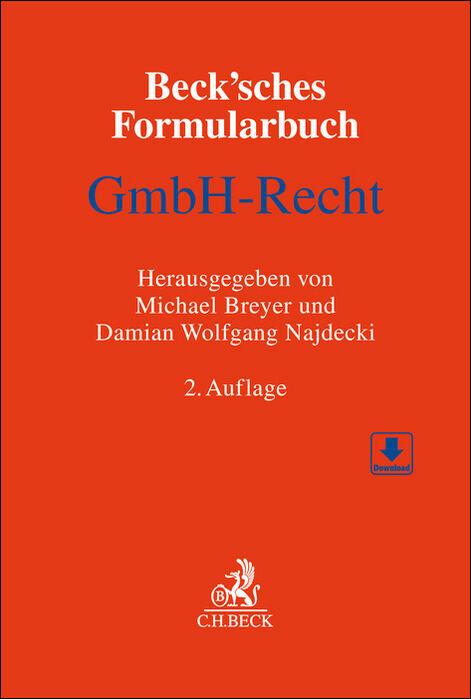 Vorderes Coverbild Beck'sches Formularbuch GmbH-Recht