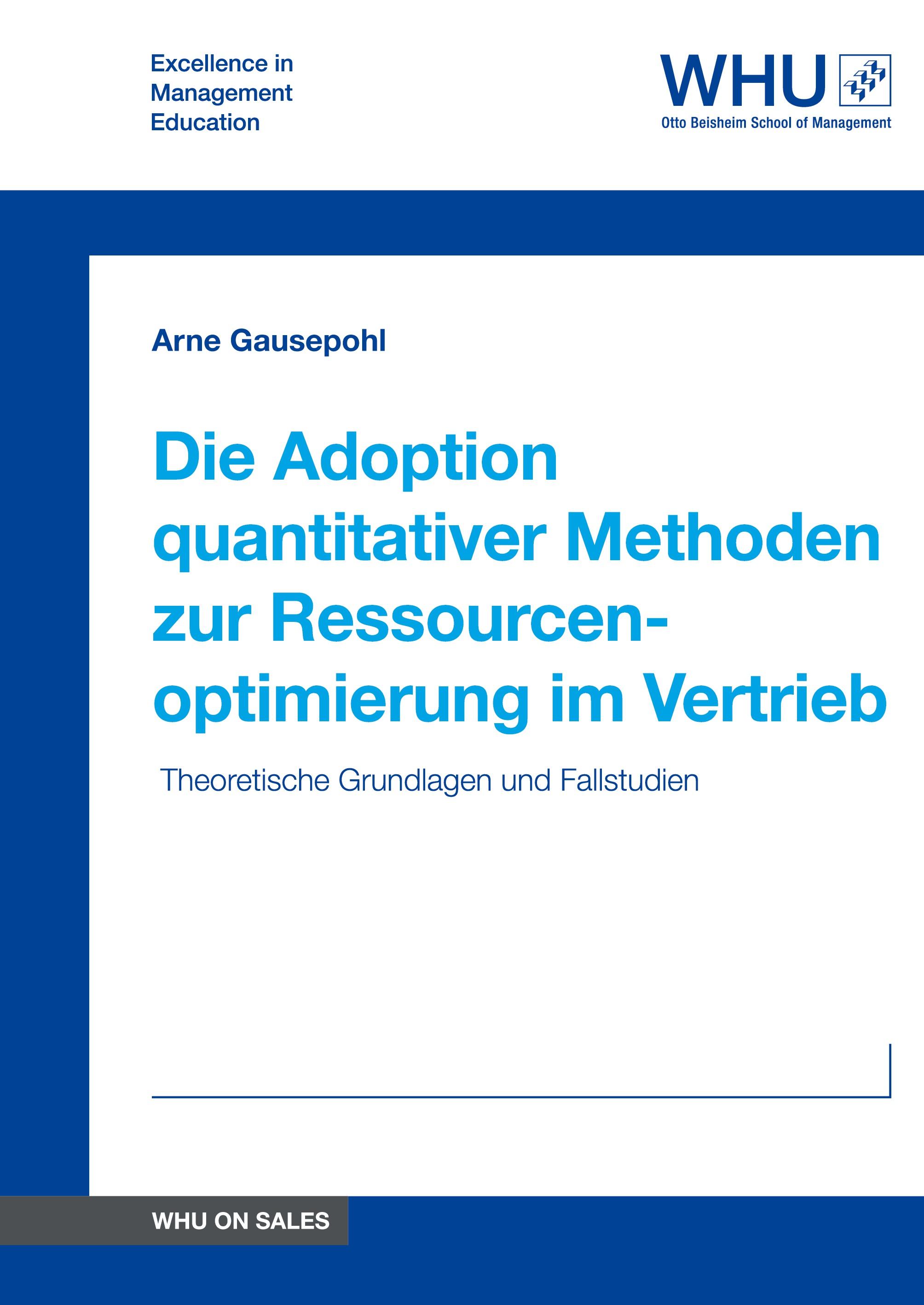 Vorderes Coverbild Die Adoption quantitativer Methoden zur Ressourcenoptimierung im Vertrieb