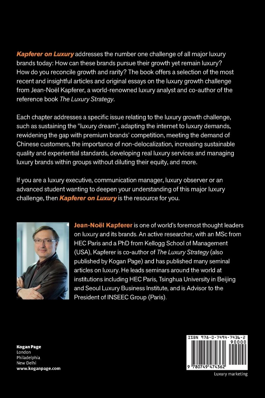 Rückseitencover Kapferer on Luxury