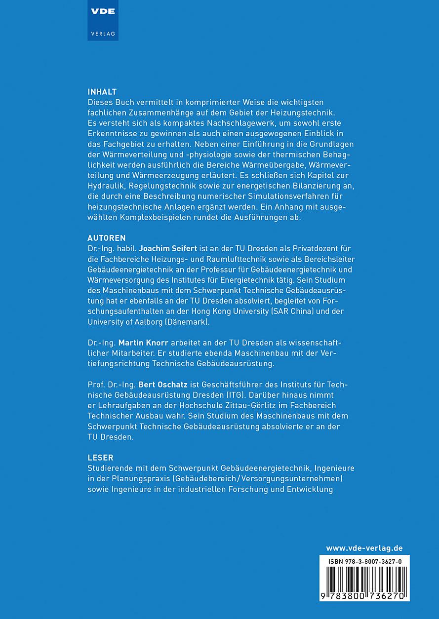 Rückseitencover Repetitorium Heizungstechnik