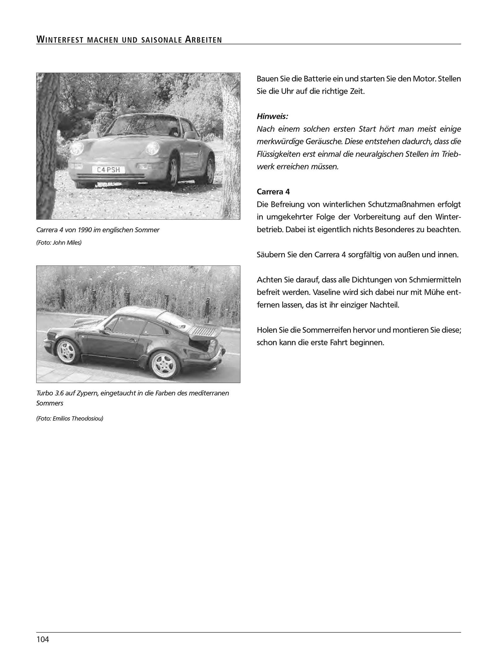 Beispielinhalt (Bild) Handbuch Porsche 911 Typ 964