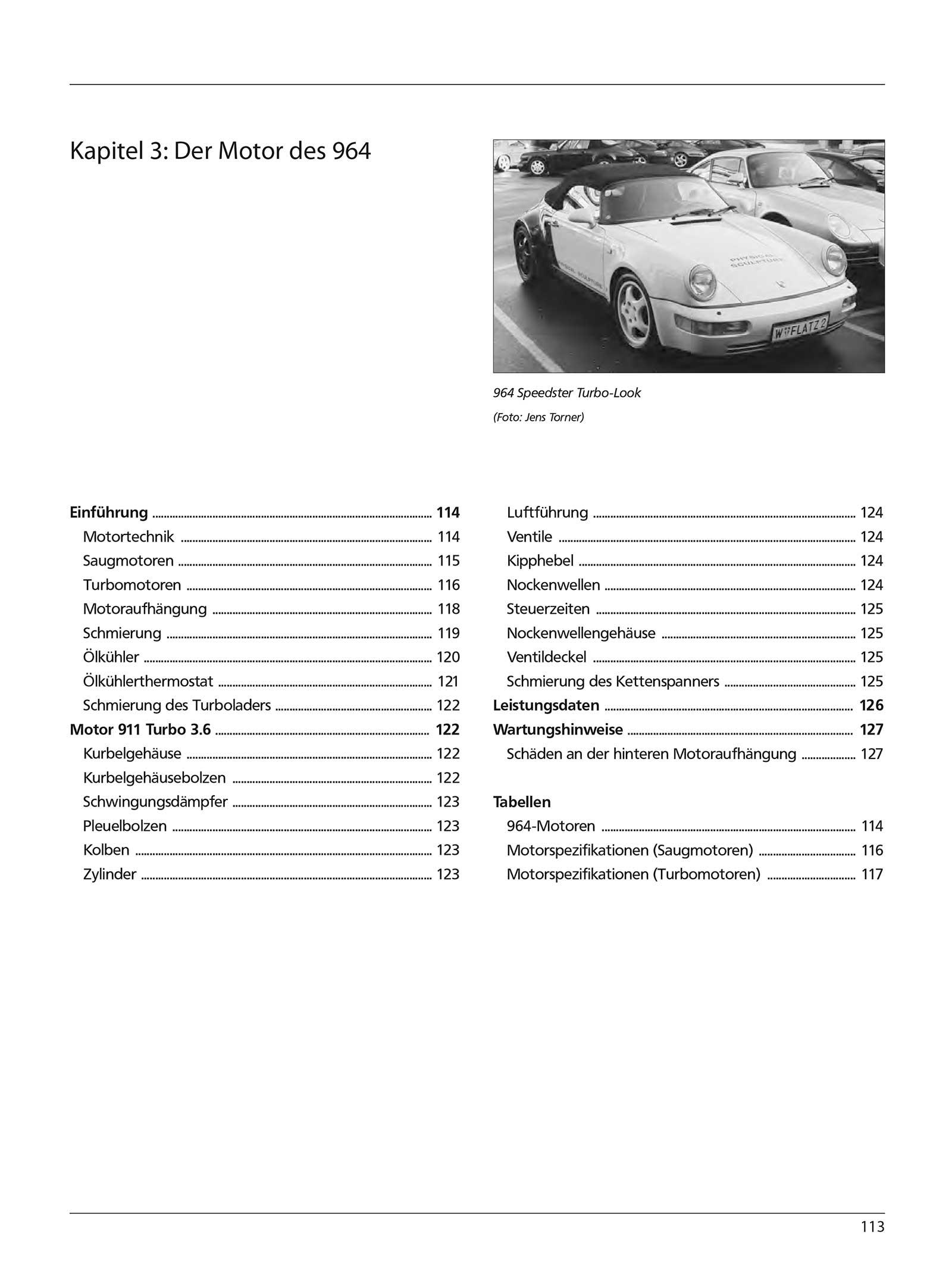 Beispielinhalt (Bild) Handbuch Porsche 911 Typ 964