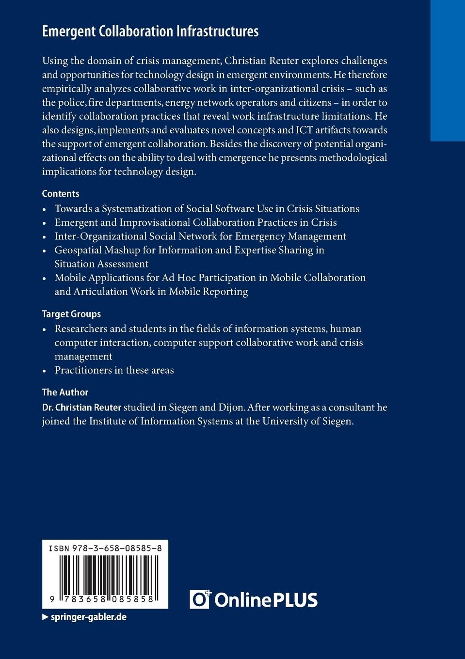 Rückseitencover Emergent Collaboration Infrastructures