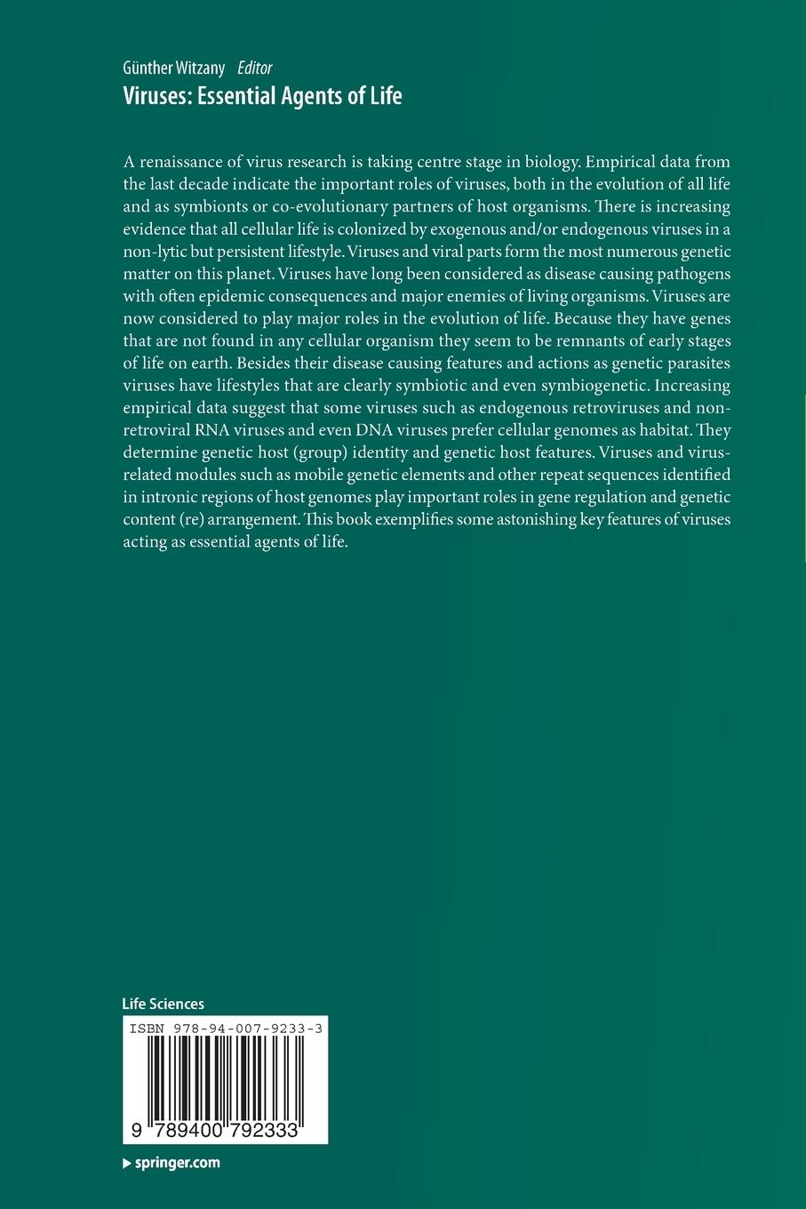 Rückseitencover Viruses: Essential Agents of Life