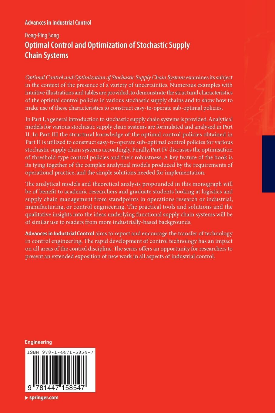Rückseitencover Optimal Control and Optimization of Stochastic Supply Chain Systems