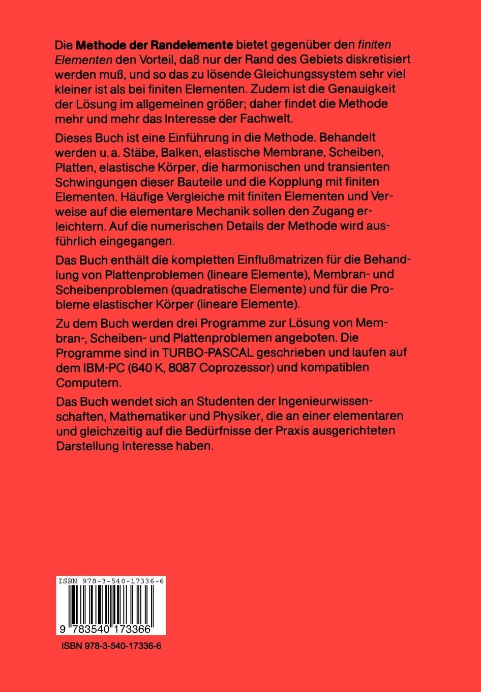 Rückseitencover Methode der Randelemente