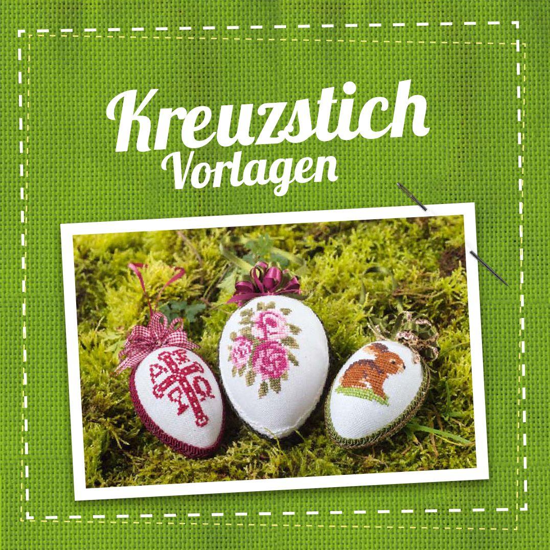 Beispielinhalt (Bild) Ostereier schön bestickt