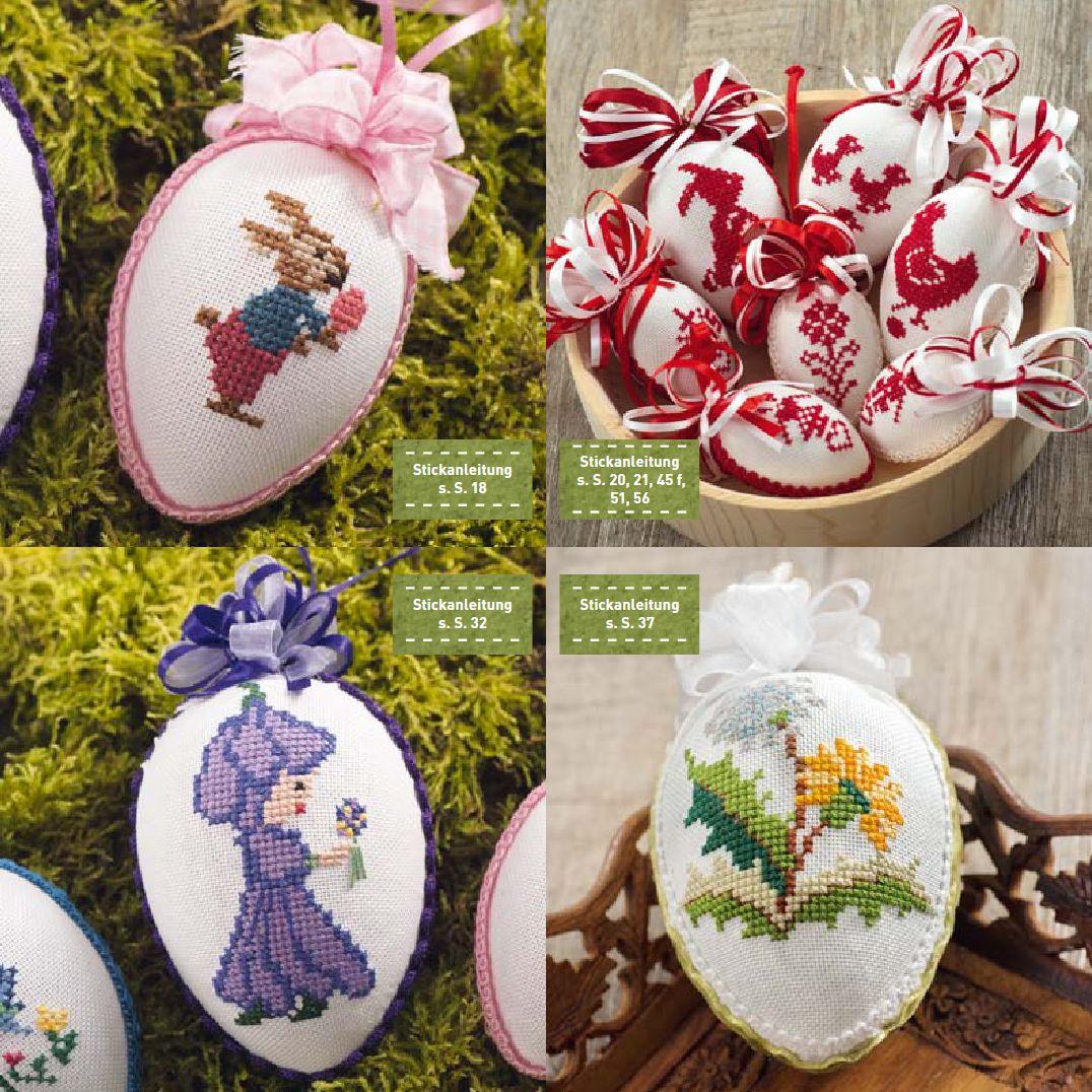 Beispielinhalt (Bild) Ostereier schön bestickt