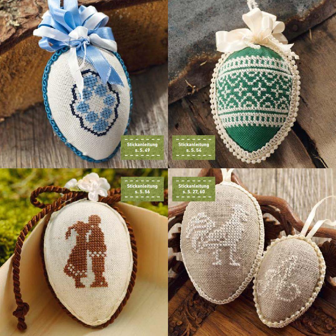 Beispielinhalt (Bild) Ostereier schön bestickt