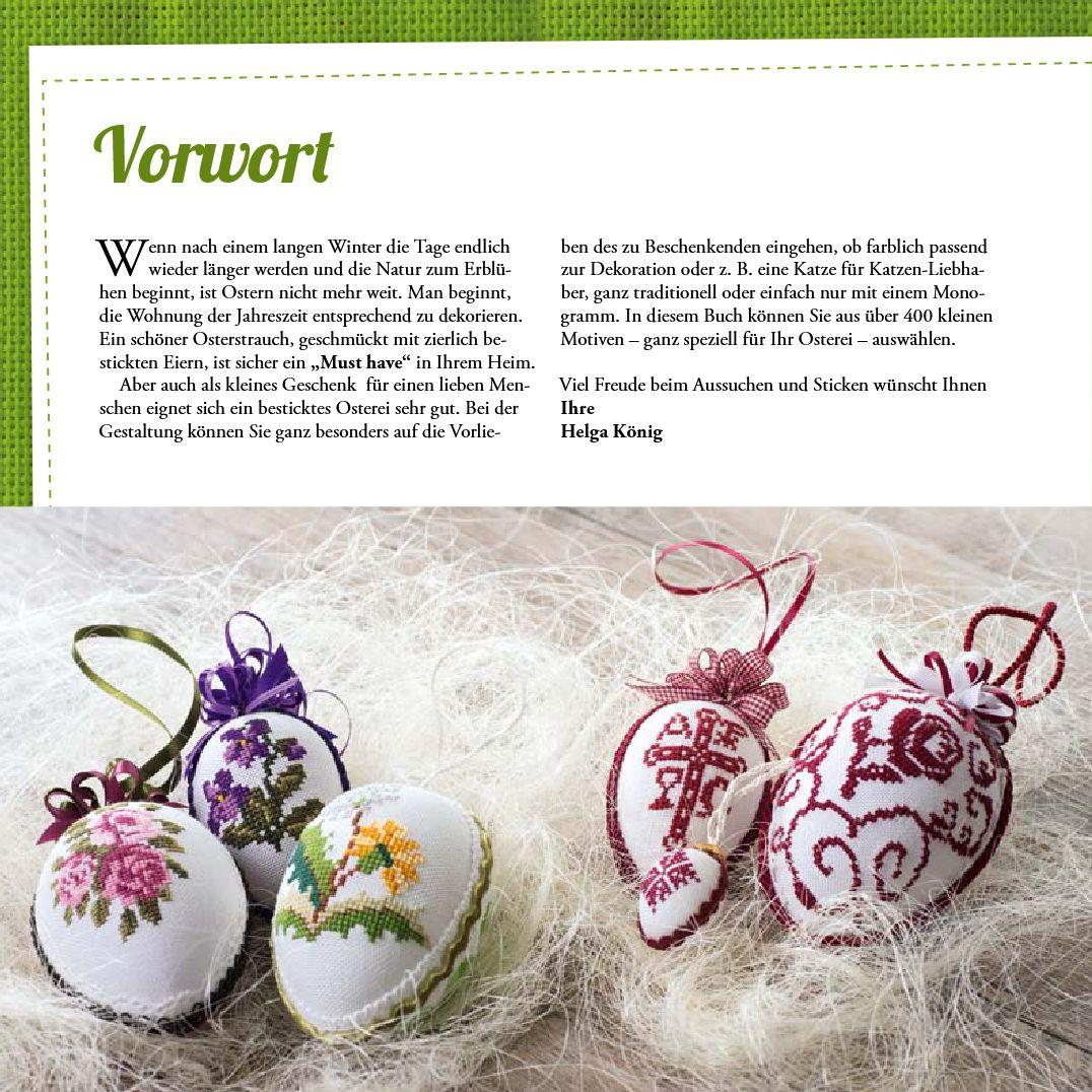 Beispielinhalt (Bild) Ostereier schön bestickt