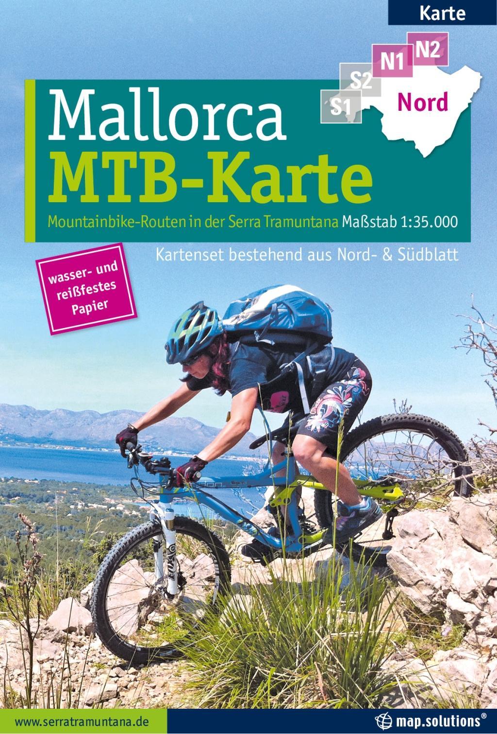 Beispielinhalt (Bild) Mountainbikekarte Mallorca (Kartenset mit Nord + Süd-Blatt)