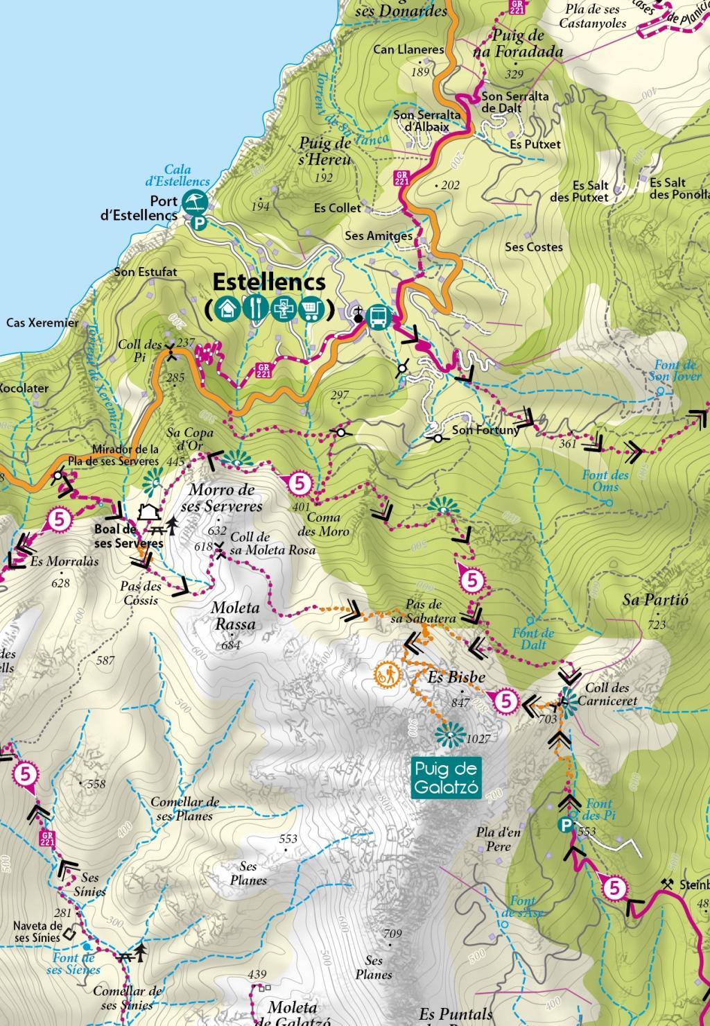 Beispielinhalt (Bild) Mountainbikekarte Mallorca (Kartenset mit Nord + Süd-Blatt)