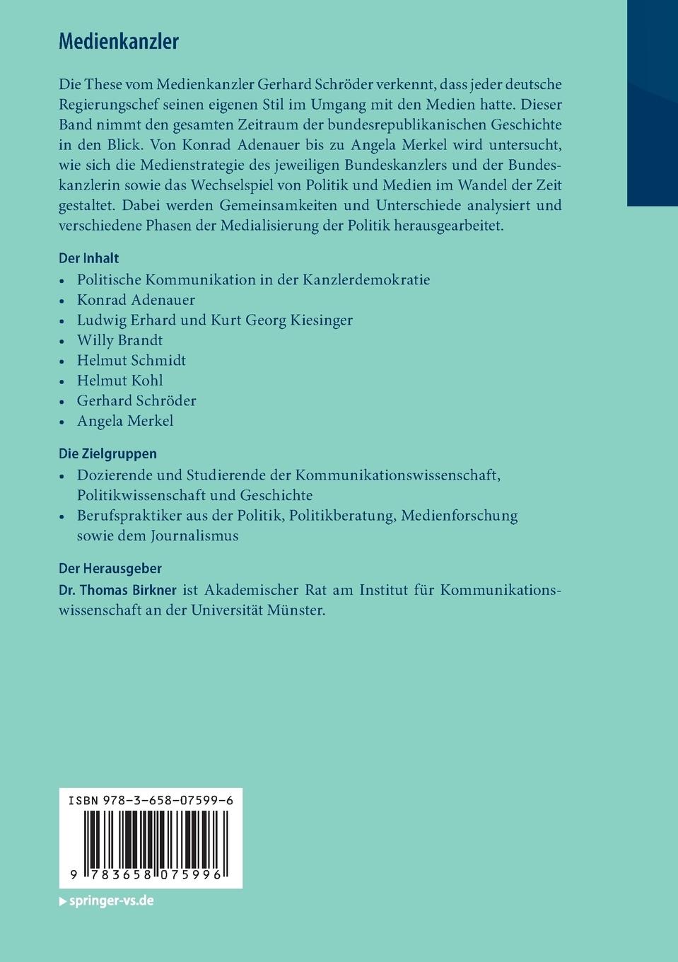 Rückseitencover Medienkanzler