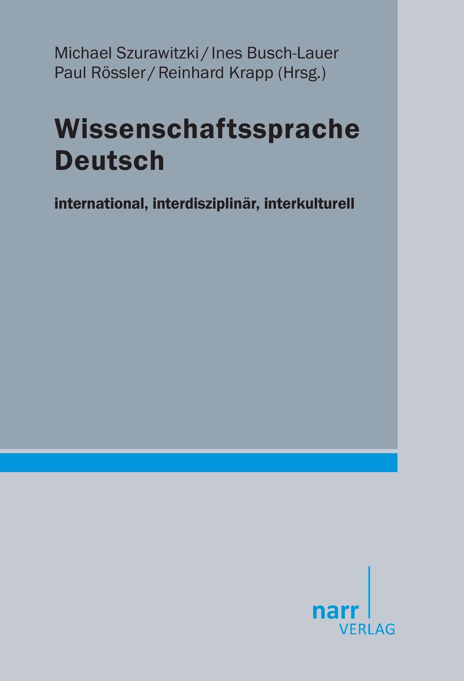 Vorderes Coverbild Wissenschaftssprache Deutsch