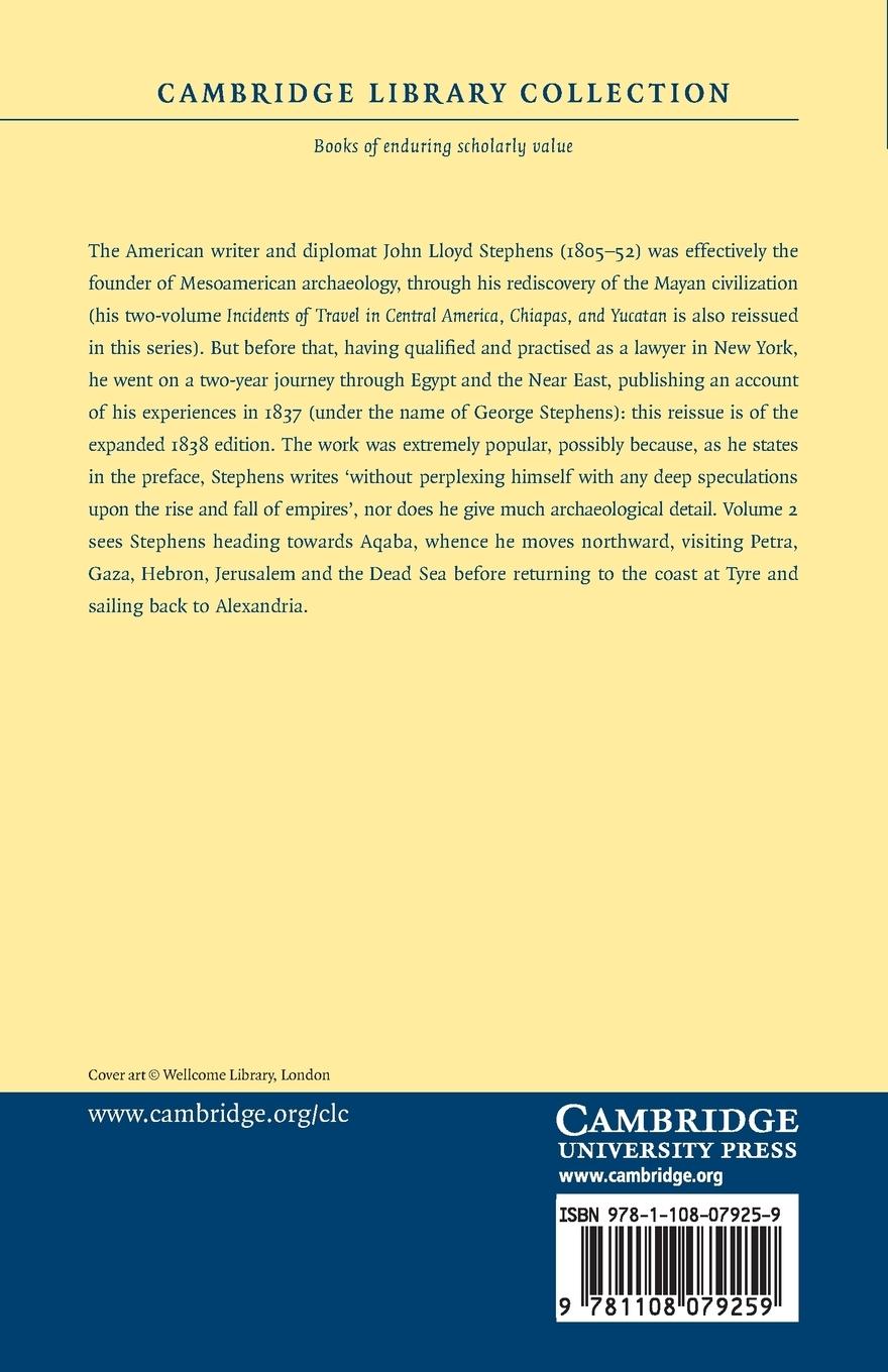 Rückseitencover Incidents of Travel in Egypt, Arabia Petraea, and the Holy Land -             Volume 2