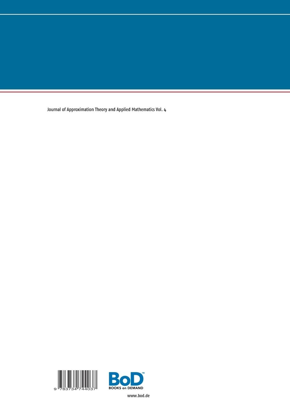Rückseitencover Journal of Approximation Theory and Applied Mathematics - 2014 Vol. 4