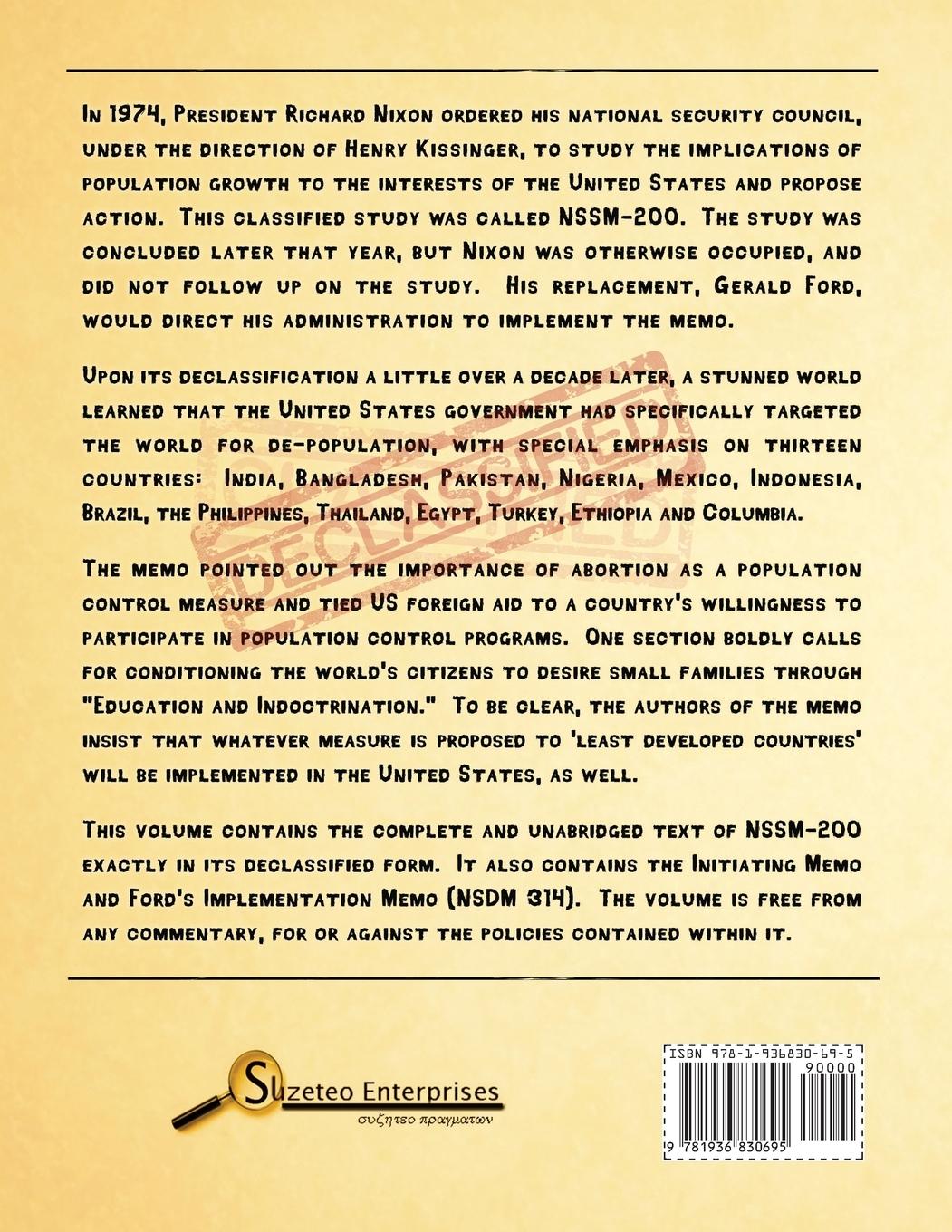 Rückseitencover NSSM 200 The Kissinger Report