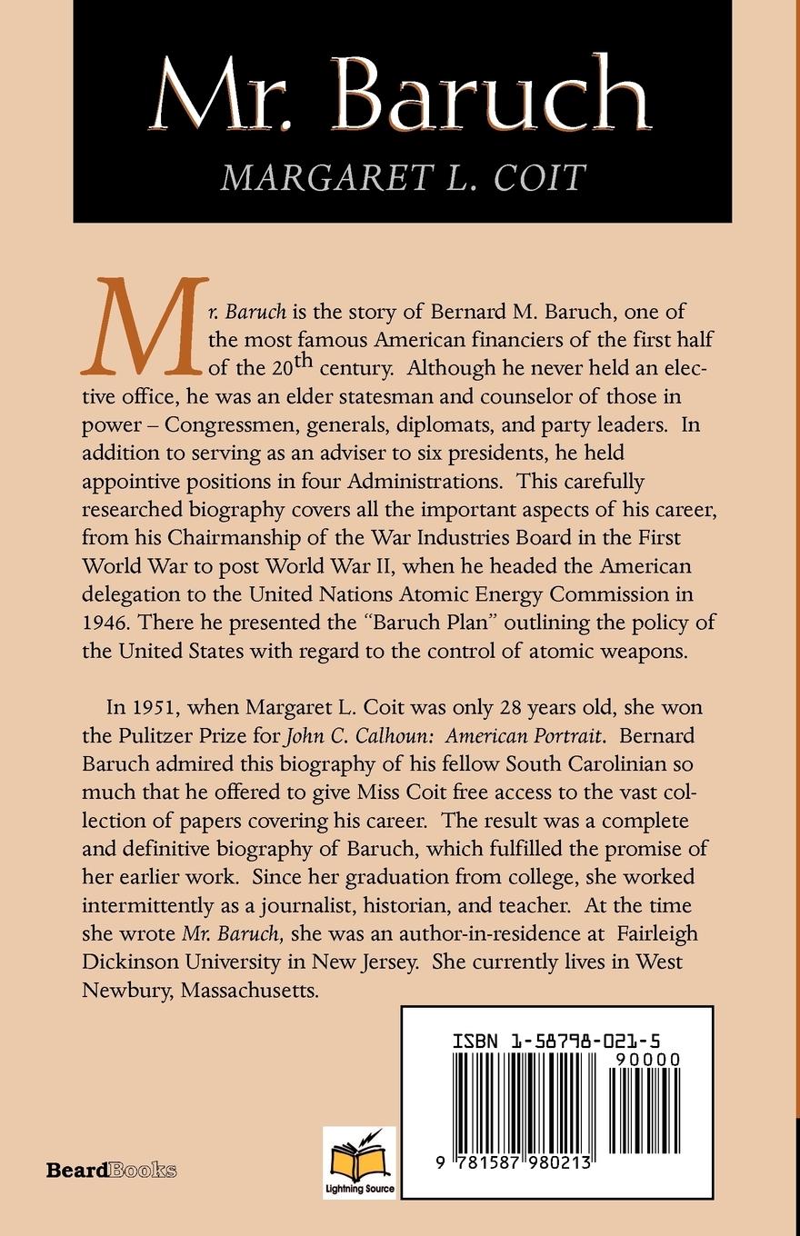 Rückseitencover Mr. Baruch