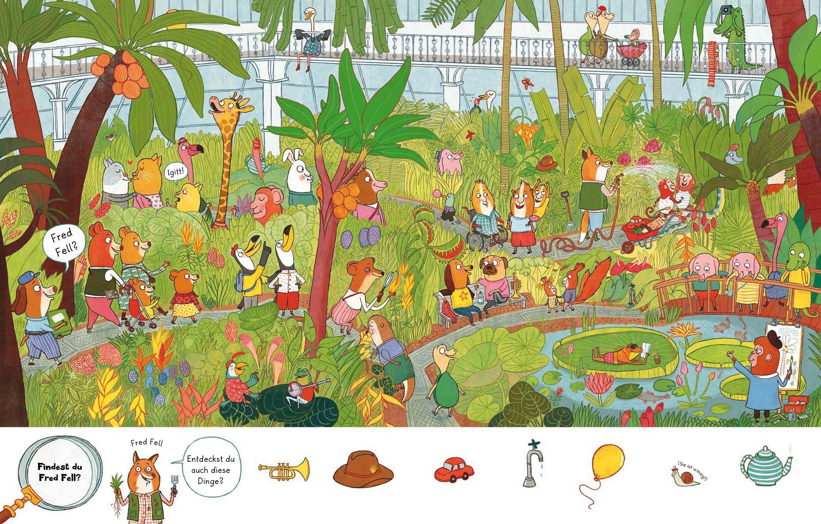 Beispielinhalt (Bild) Pino Pfote, Päckchenbote 01. Ein Suchbuch für kleine Spürnasen