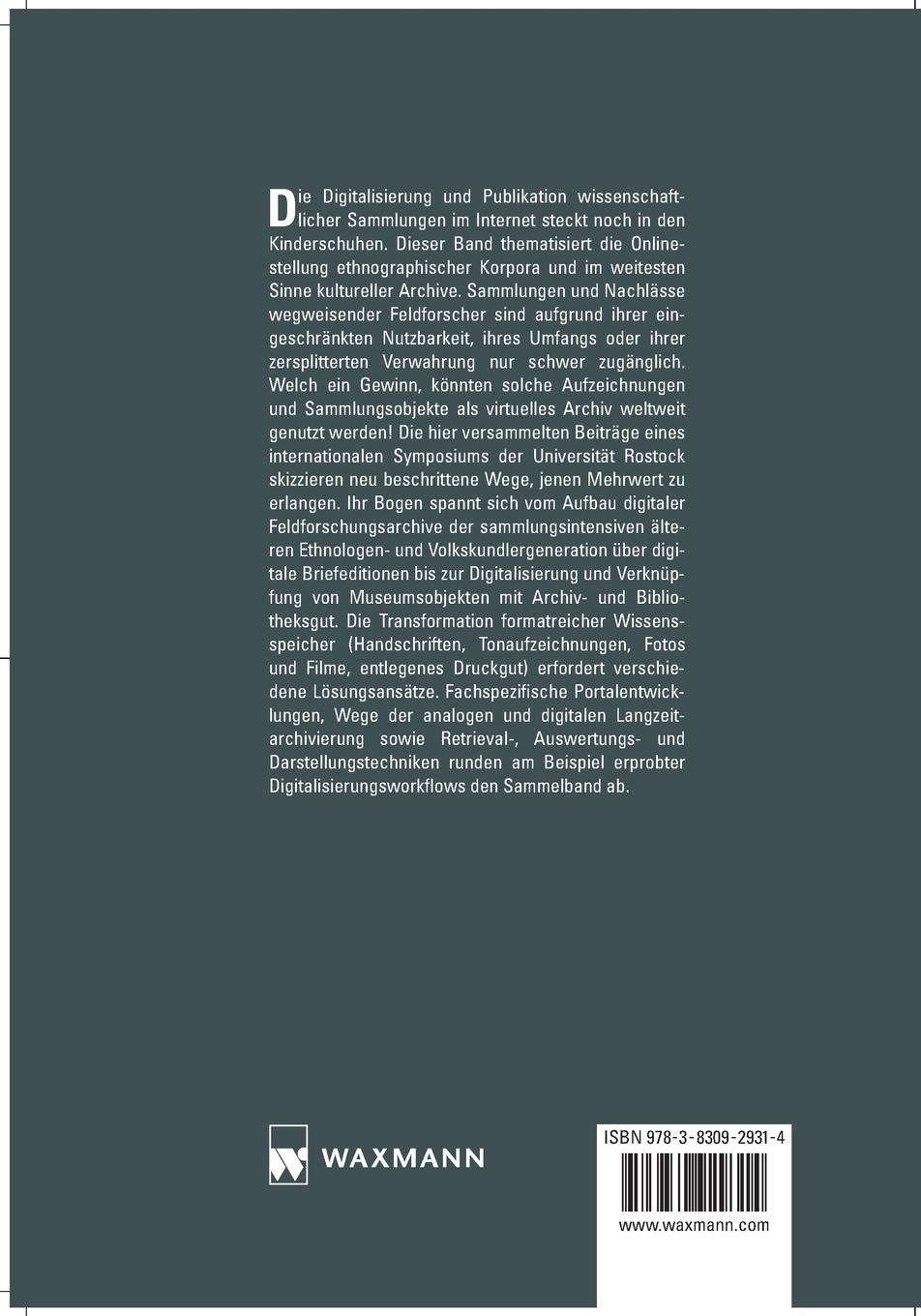 Rückseitencover Corpora ethnographica online