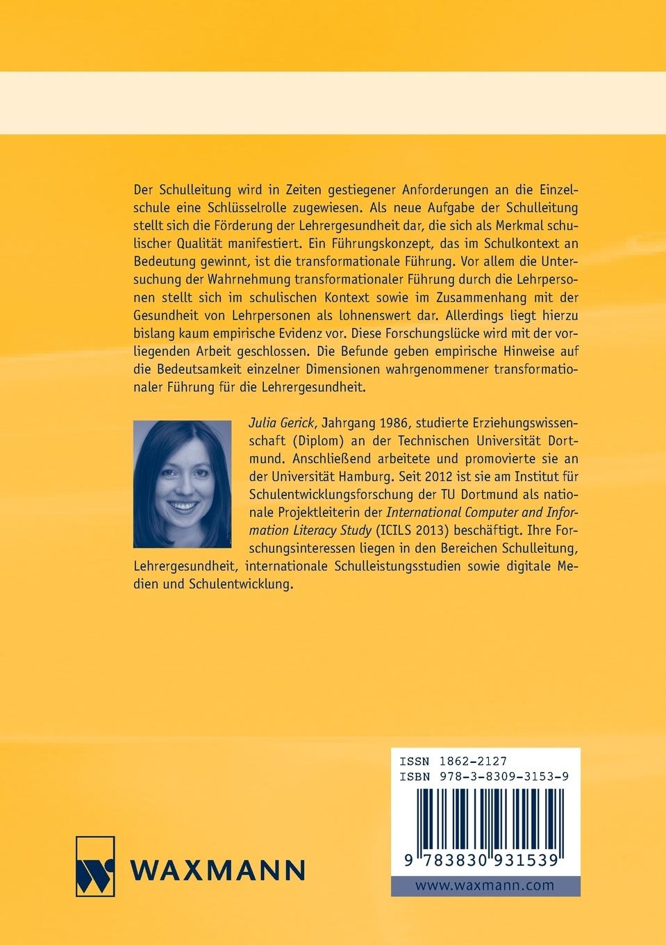 Rückseitencover Führung und Gesundheit in der Organisation Schule