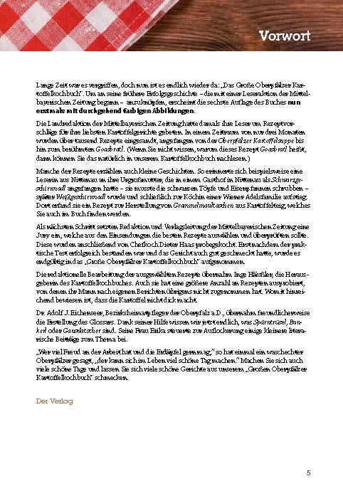 Beispielinhalt (Bild) Großes Oberpfälzer Kartoffelkochbuch