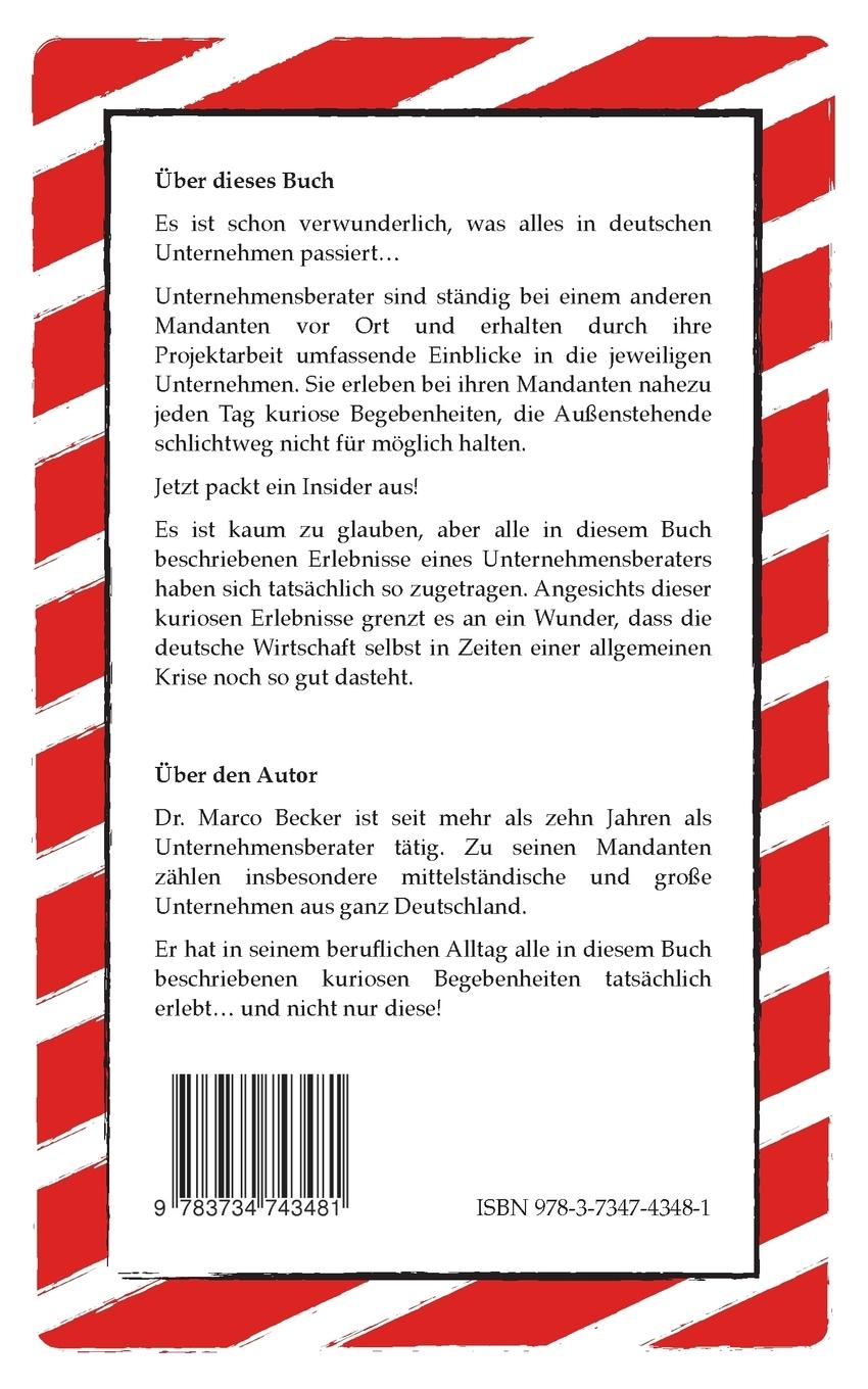 Rückseitencover Streng vertraulich - Kuriose Erlebnisse eines Unternehmensberaters