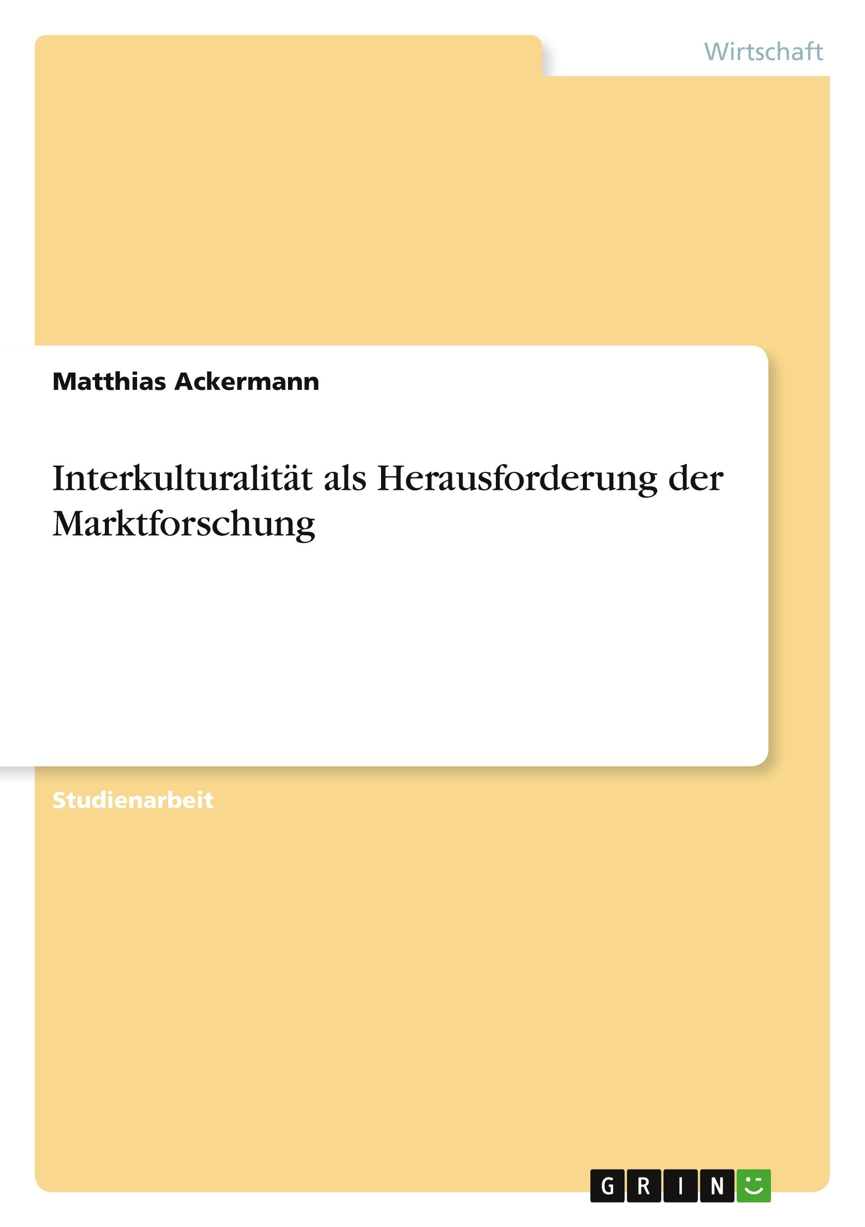Vorderes Coverbild Interkulturalität als Herausforderung der Marktforschung