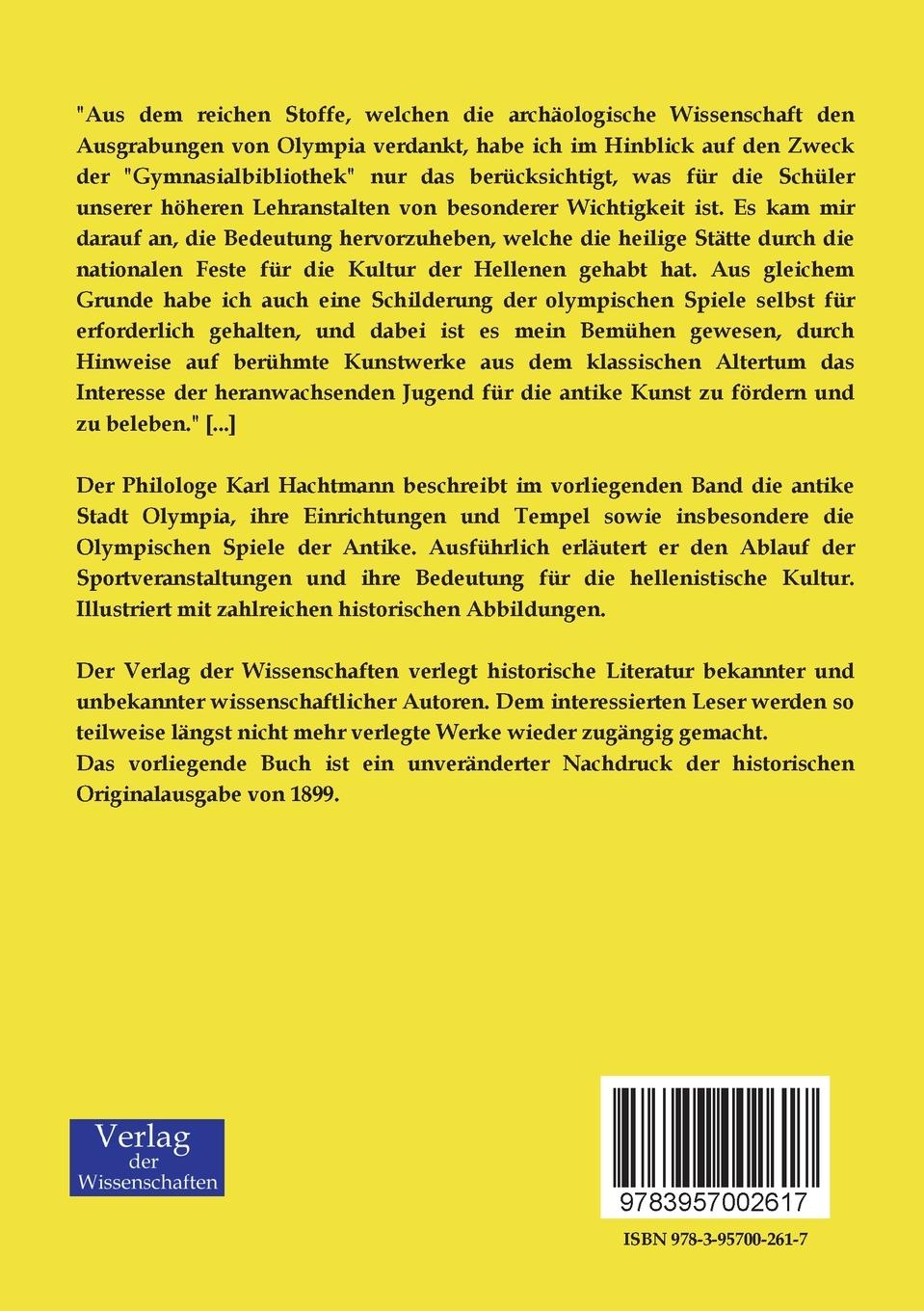 Rückseitencover Olympia und seine Festspiele