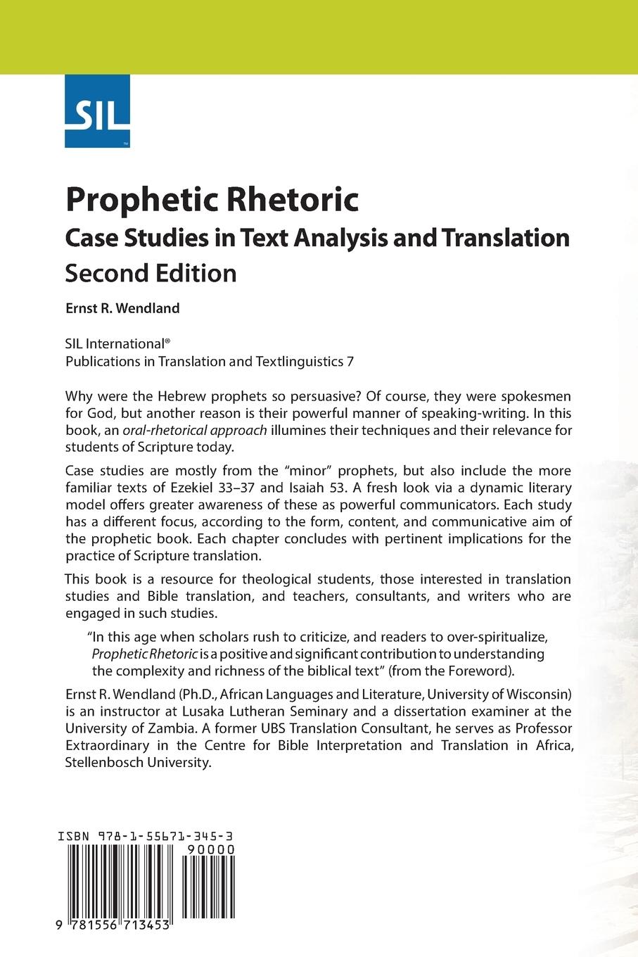 Rückseitencover Prophetic Rhetoric