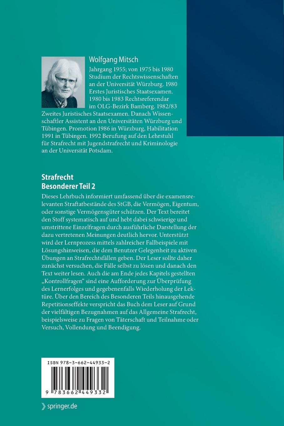 Rückseitencover Strafrecht, Besonderer Teil 2