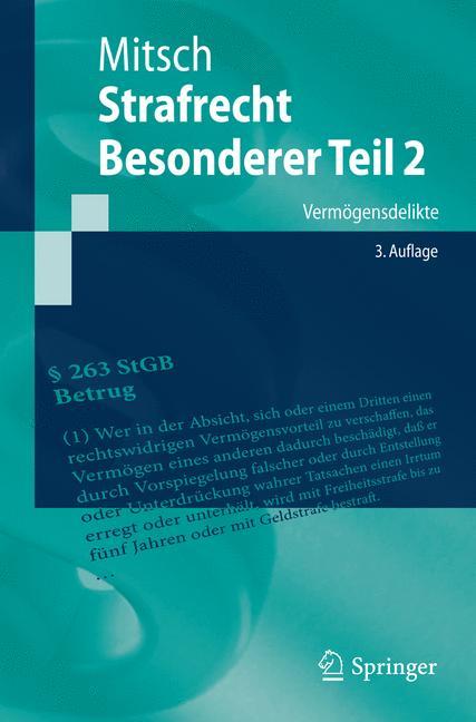 Vorderes Coverbild Strafrecht, Besonderer Teil 2