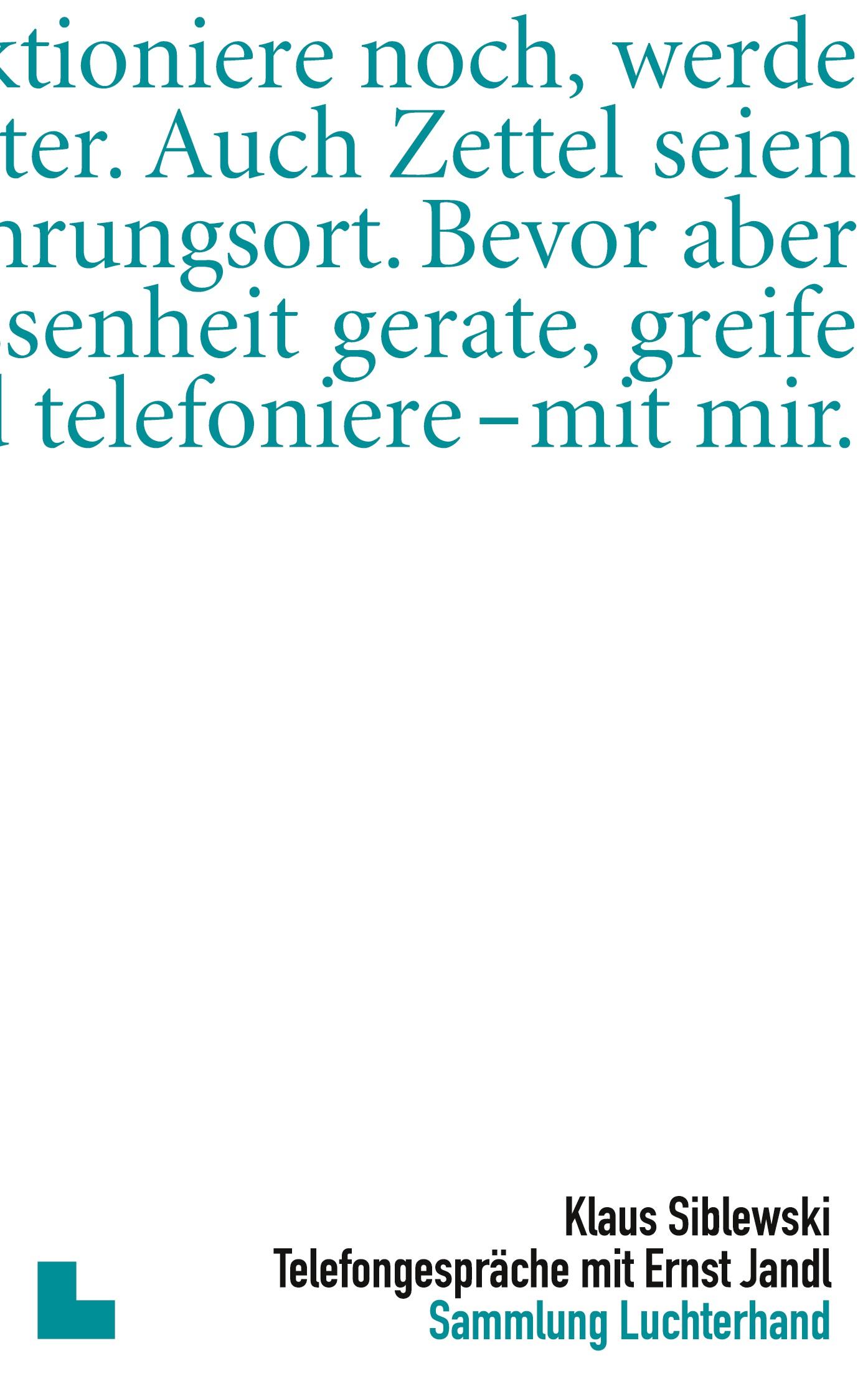 Vorderes Coverbild Telefongespräche mit Ernst Jandl