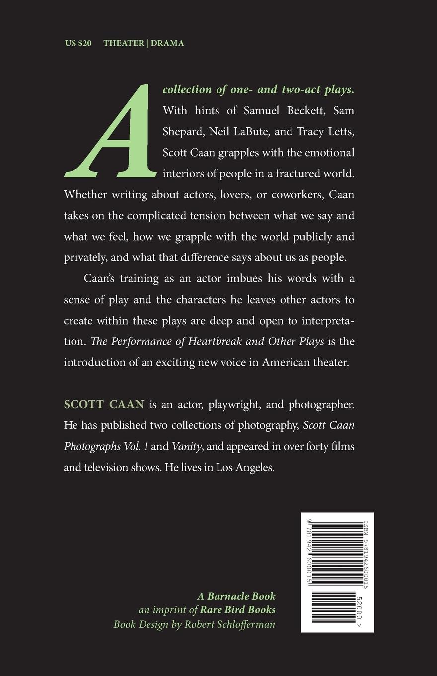 Rückseitencover The Performance of Heartbreak and Other Plays