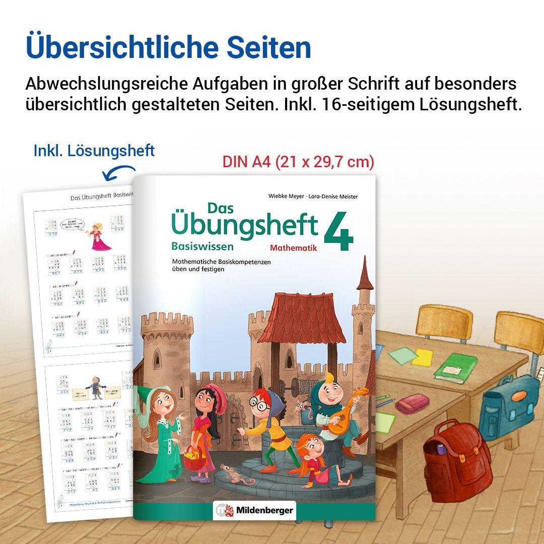 Beispielinhalt (Bild) Das Übungsheft Basiswissen Mathematik 4