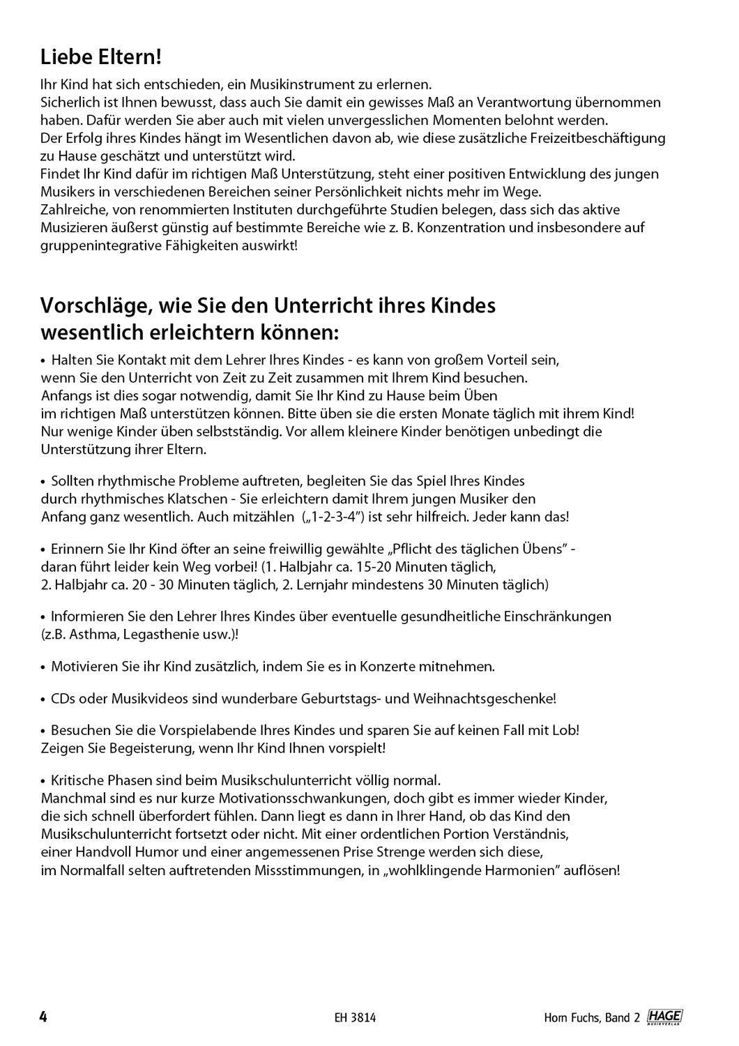 Beispielinhalt (Bild) Horn Fuchs Band 2