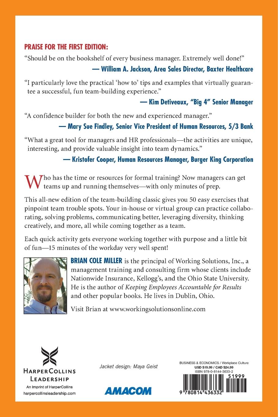 Rückseitencover The Quick Team-Building Activities for Busy Managers